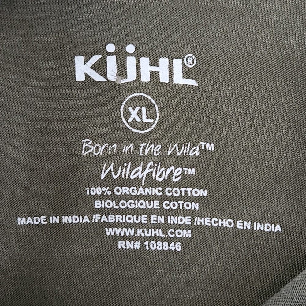 KUHL Wayfarer Polo Shirt Mens XL Olive Wildfibre Organic‎ Cotton Short Sleeve - Picture 5 of 7